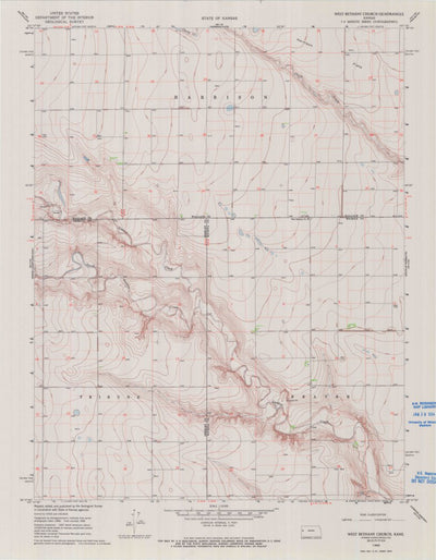 United States Geological Survey West Bethany Church, KS (1968, 24000-Scale) digital map