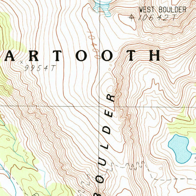 United States Geological Survey West Boulder Plateau, MT (1987, 24000-Scale) digital map
