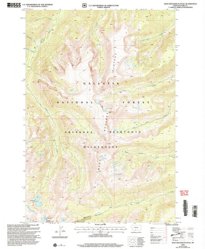 United States Geological Survey West Boulder Plateau, MT (2000, 24000-Scale) digital map