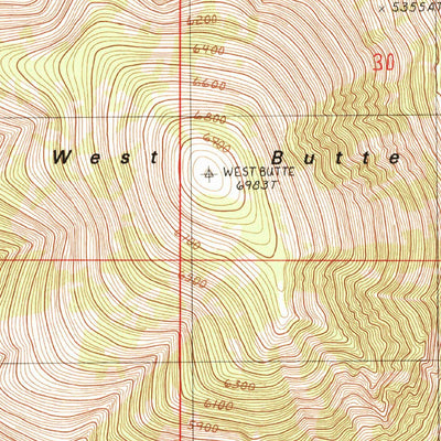 United States Geological Survey West Butte, MT (1986, 24000-Scale) digital map