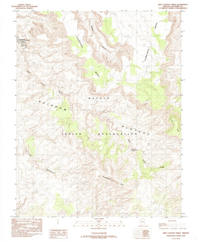 United States Geological Survey West Canyon Creek, AZ (1985, 24000-Scale) digital map