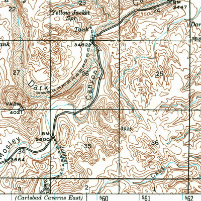 United States Geological Survey West Carlsbad, NM (1943, 62500-Scale) digital map