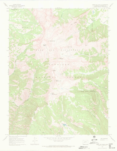 United States Geological Survey West Elk Peak, CO (1965, 24000-Scale) digital map
