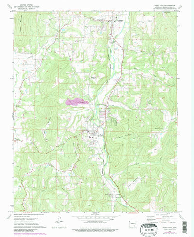 United States Geological Survey West Fork, AR (1973, 24000-Scale) digital map