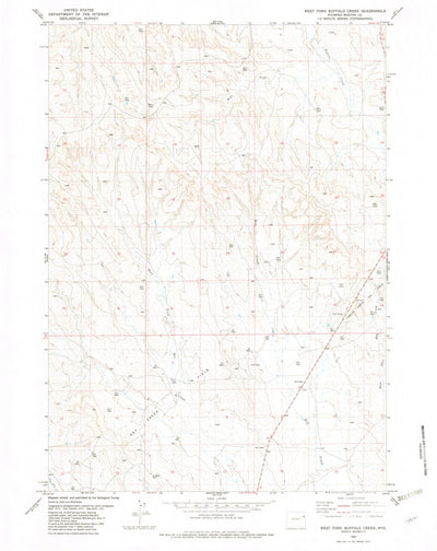 United States Geological Survey West Fork Buffalo Creek, WY (1982, 24000-Scale) digital map