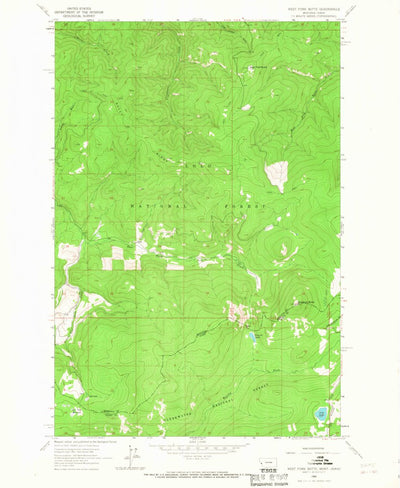 United States Geological Survey West Fork Butte, MT-ID (1964, 24000-Scale) digital map