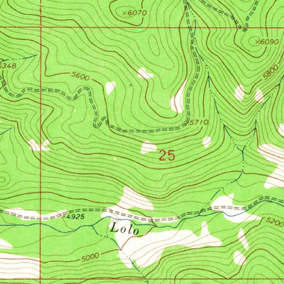 United States Geological Survey West Fork Butte, MT-ID (1964, 24000-Scale) digital map