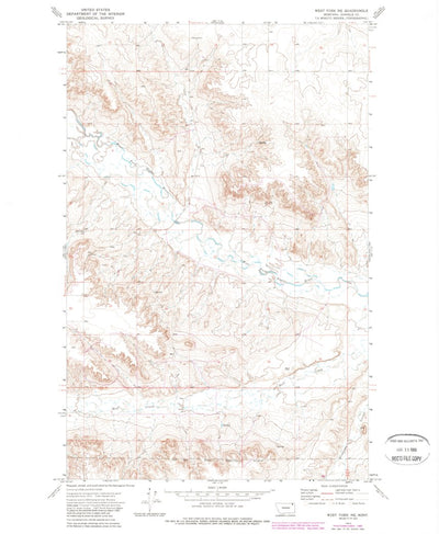 United States Geological Survey West Fork NE, MT (1973, 24000-Scale) digital map