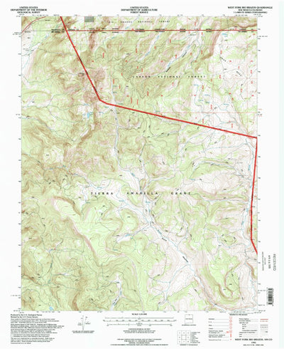 United States Geological Survey West Fork Rio Brazos, NM-CO (1995, 24000-Scale) digital map
