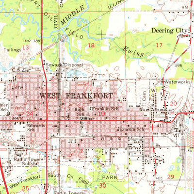 United States Geological Survey West Frankfort, IL (1963, 62500-Scale) digital map