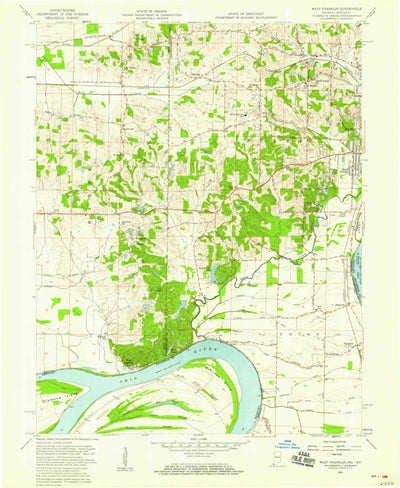 United States Geological Survey West Franklin, IN-KY (1957, 24000-Scale) digital map