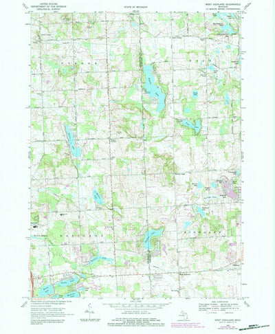 United States Geological Survey West Highland, MI (1968, 24000-Scale) digital map