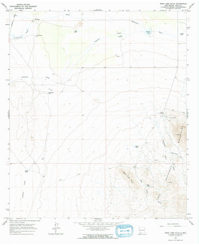 United States Geological Survey West Lime Hills, NM (1965, 24000-Scale) digital map