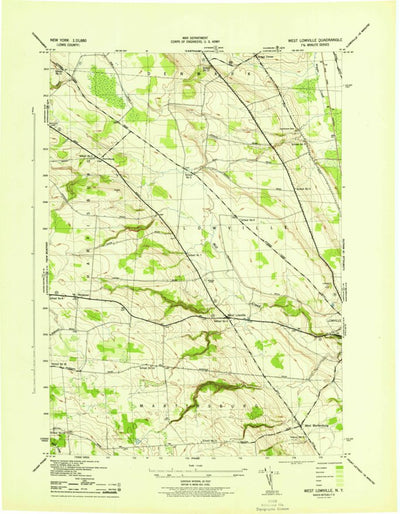 United States Geological Survey West Lowville, NY (1943, 31680-Scale) digital map