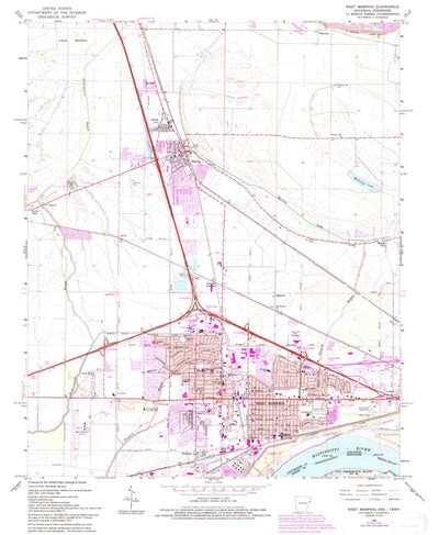 United States Geological Survey West Memphis, AR-TN (1966, 24000-Scale) digital map