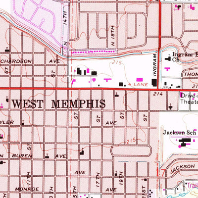 United States Geological Survey West Memphis, AR-TN (1966, 24000-Scale) digital map