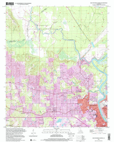 United States Geological Survey West Monroe North, LA (1999, 24000-Scale) digital map