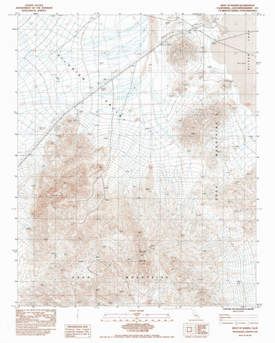 United States Geological Survey West Of Baker, CA (1983, 24000-Scale) digital map