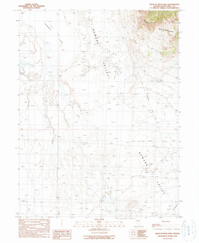 United States Geological Survey West Of Beck Pass, NV (1990, 24000-Scale) digital map