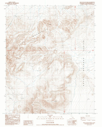 United States Geological Survey West Of Black Hills, CA (1987, 24000-Scale) digital map