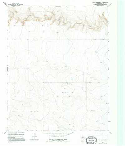United States Geological Survey West Of Brickel, TX (1964, 24000-Scale) digital map