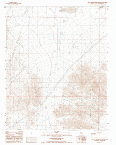 United States Geological Survey West Of Broadwell Mesa, CA (1985, 24000-Scale) digital map