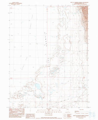United States Geological Survey West Of Diamond Springs, NV (1990, 24000-Scale) digital map