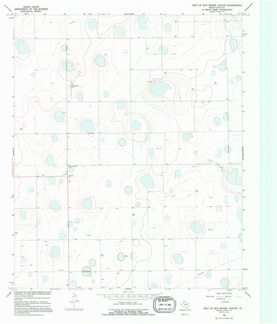 United States Geological Survey West Of Dick Moore Canyon, TX (1966, 24000-Scale) digital map