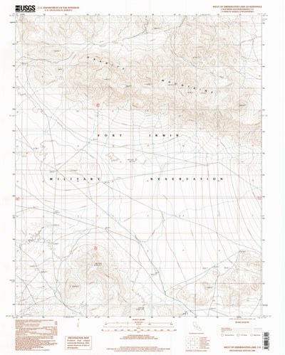 United States Geological Survey West Of Drinkwater Lake, CA (1996, 24000-Scale) digital map