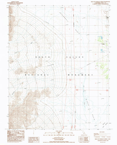 United States Geological Survey West Of Furnace Creek, CA (1988, 24000-Scale) digital map