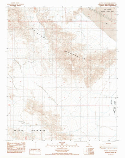 United States Geological Survey West Of Glasgow, CA (1985, 24000-Scale) digital map
