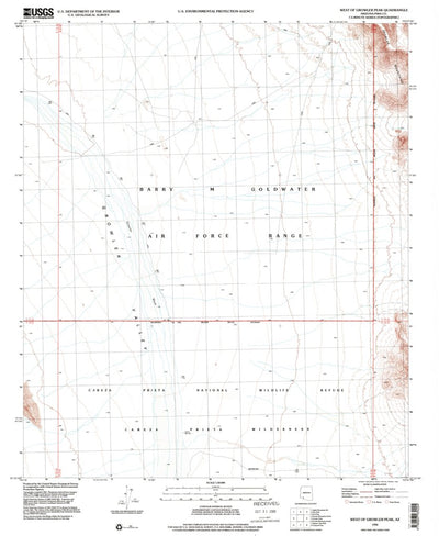 United States Geological Survey West Of Growler Peak, AZ (1996, 24000-Scale) digital map