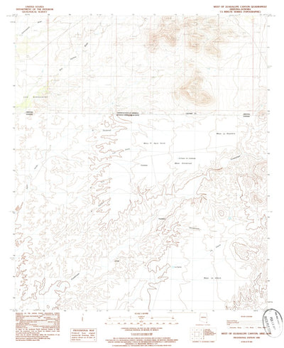 United States Geological Survey West Of Guadalupe Canyon, AZ (1985, 24000-Scale) digital map