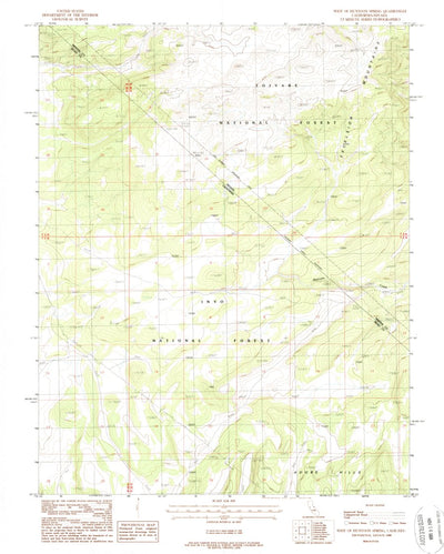 United States Geological Survey West Of Huntoon Spring, CA-NV (1988, 24000-Scale) digital map