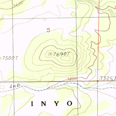 United States Geological Survey West Of Huntoon Spring, CA-NV (1988, 24000-Scale) digital map