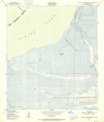 United States Geological Survey West Of Johnson Bayou, LA-TX (1943, 24000-Scale) digital map