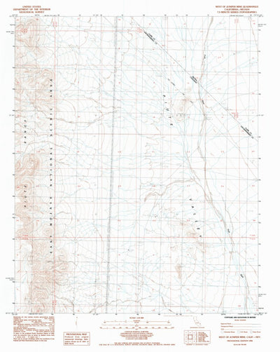 United States Geological Survey West Of Juniper Mine, CA-NV (1984, 24000-Scale) digital map