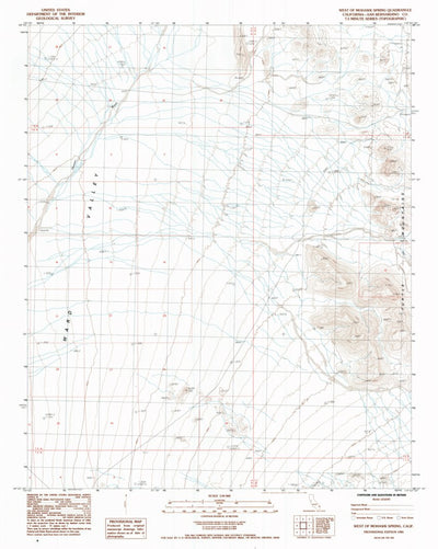 United States Geological Survey West Of Mohawk Spring, CA (1985, 24000-Scale) digital map