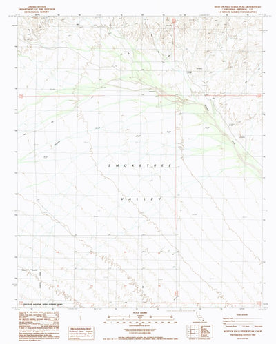 United States Geological Survey West Of Palo Verde Peak, CA (1988, 24000-Scale) digital map