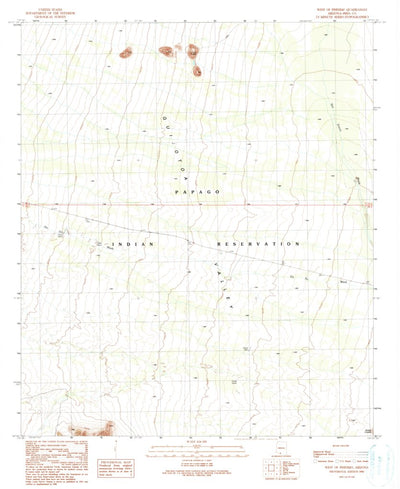 United States Geological Survey West Of Pisinimo, AZ (1990, 24000-Scale) digital map