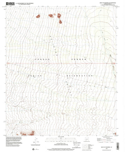 United States Geological Survey West Of Pisinimo, AZ (1996, 24000-Scale) digital map