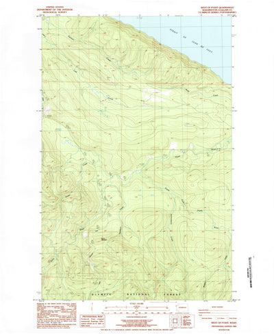 United States Geological Survey West Of Pysht, WA (1984, 24000-Scale) digital map