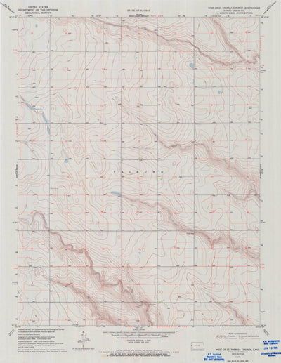 United States Geological Survey West Of Sainte Theresa Church, KS (1970, 24000-Scale) digital map