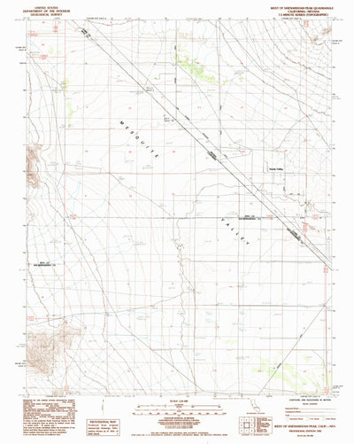 United States Geological Survey West Of Shenandoah Peak, CA-NV (1985, 24000-Scale) digital map