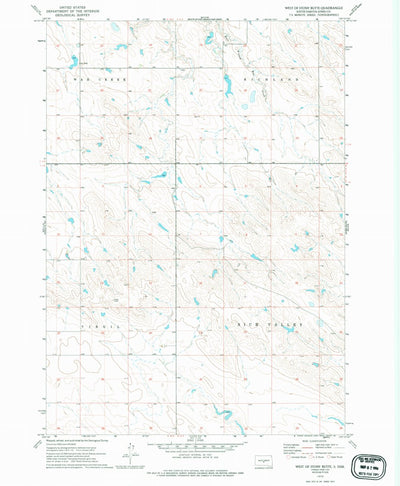 United States Geological Survey West Of Stony Butte, SD (1972, 24000-Scale) digital map
