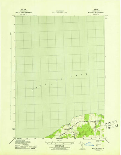 United States Geological Survey West Of Texas, NY (1943, 31680-Scale) digital map