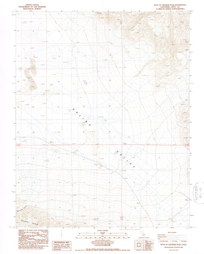 United States Geological Survey West Of Ubehebe Peak, CA (1987, 24000-Scale) digital map