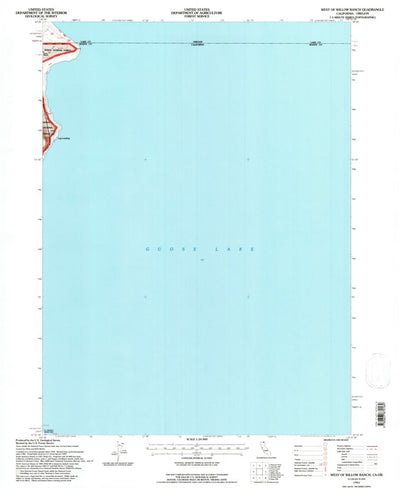 United States Geological Survey West Of Willow Ranch, CA-OR (1993, 24000-Scale) digital map