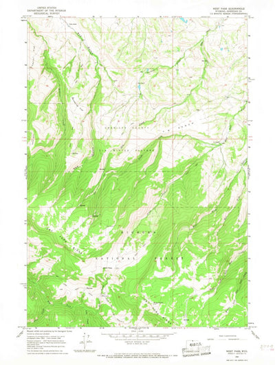 United States Geological Survey West Pass, WY (1964, 24000-Scale) digital map