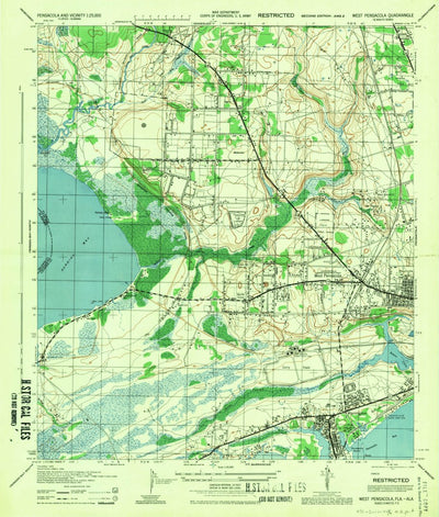 United States Geological Survey West Pensacola, FL-AL (1944, 25000-Scale) digital map